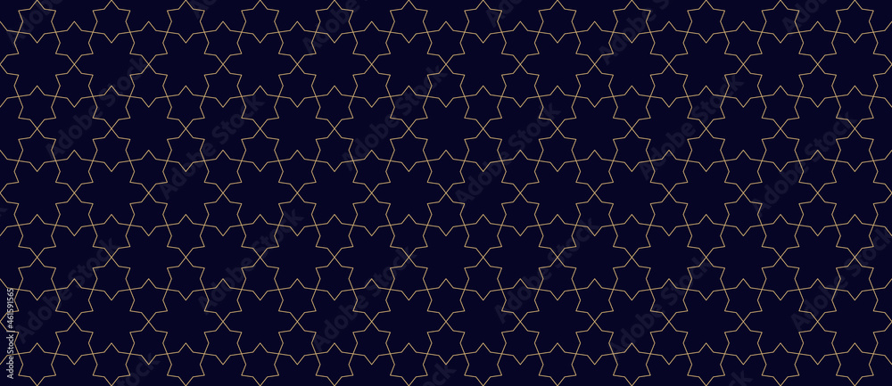 Vector abstract geometric seamless pattern. Golden lines texture, elegant lattice, mesh, weave, floral shapes, stars. Traditional oriental luxury background. Subtle gold and black ornamental design Vector abstract geometric seamless pattern. Golden lines texture, elegant lattice, mesh, weave, floral shapes, stars. Traditional oriental luxury background. Subtle gold and black ornamental design