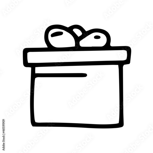 gift box line vector doodle simple icon photo
