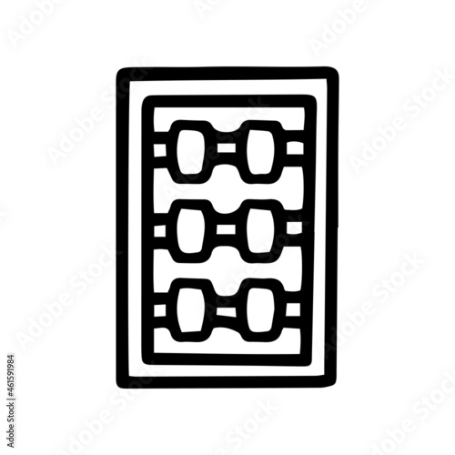 wooden massager line vector doodle simple icon