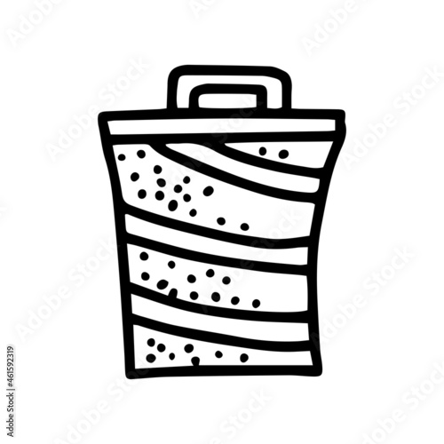 foldable laundry basket line vector doodle simple icon