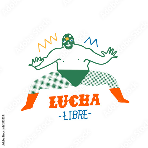 Lucha libre mexican traditional wrestling fights show poster. Vector illustration