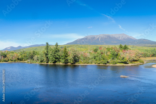 Katahdin mountain in Baxter State Park on an early fall afternoon photo