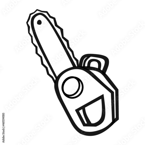chainsaw of farm hand drawn illustration