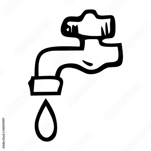 faucet of farm hand drawn illustration