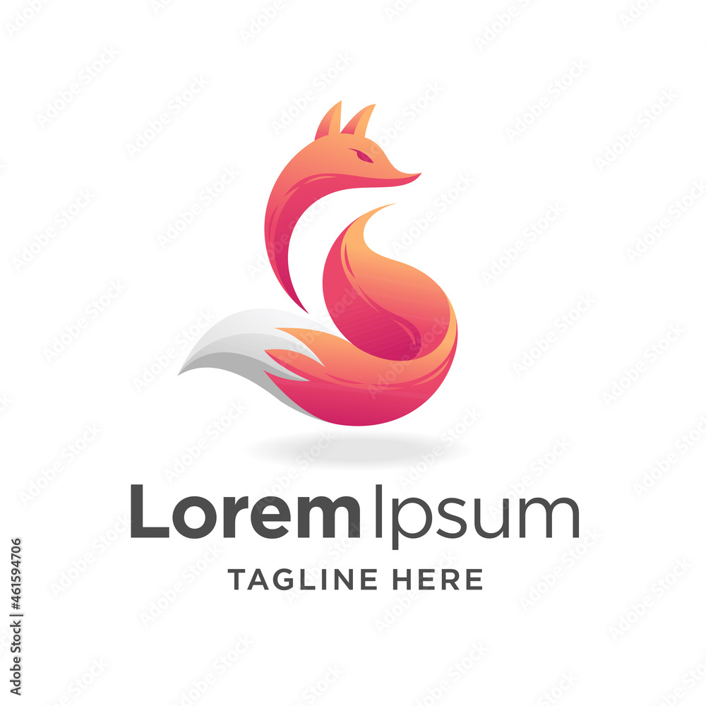 fox logo with gradient color concept fox logo with gradient color concept