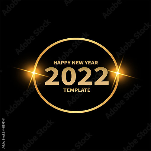 Happy new year 2022 bokeh bla ck a nd gold background celebration
