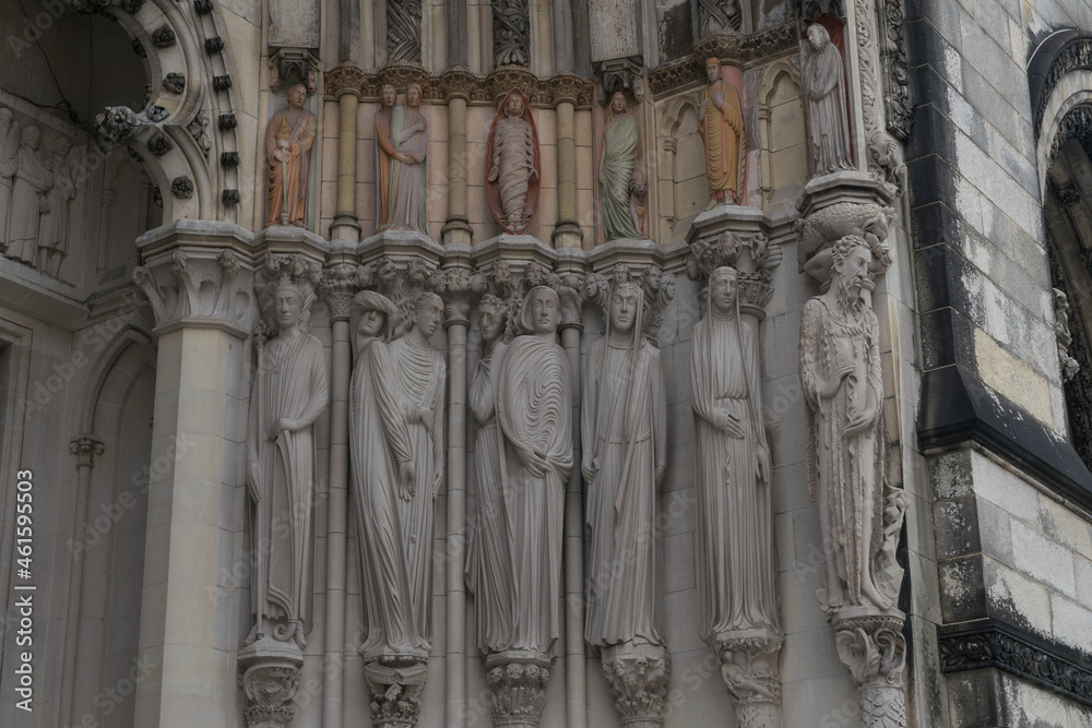 detail of the facade of the cathedral country