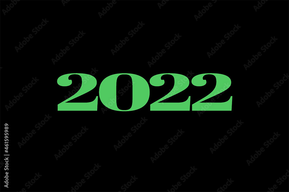 2022 happy new year green color modern style