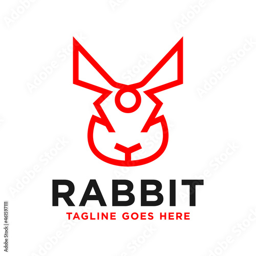 rabbit head inspiration illustration logo outline