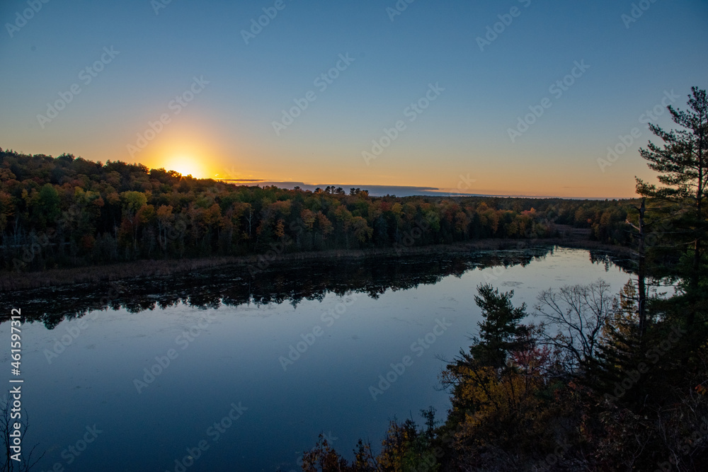 Autumn sunset over a lake