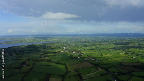 Lough Derg, County Tipperary, Ireland, September 2021. Drone gradually pulls backwards across Nenagh parallel with Carrowgar Bay while looking northeast towards Youghal Bay and Dromineer. photo