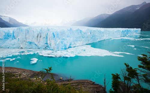 View on the Perito Moreno Glacier and surroundings in Los Glaciares National Park in Argentina