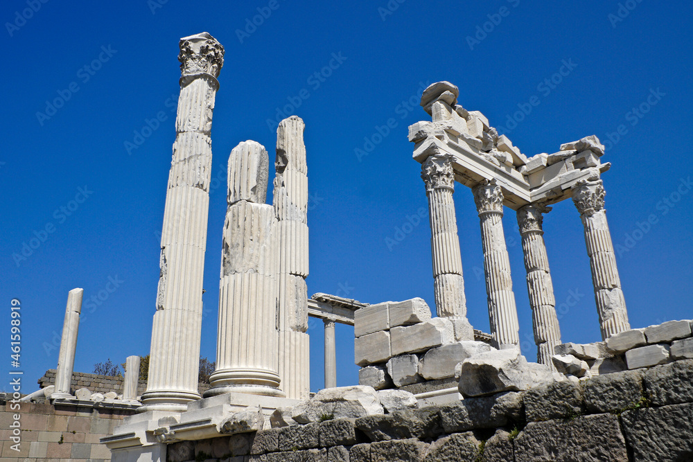 Ruins of Temple of Trajan at Pergamum, Bergama, Turkey
