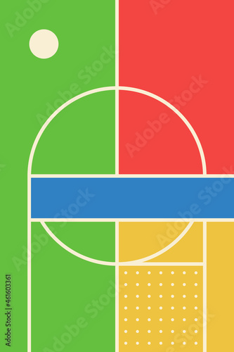 Geometry minimalistic artwork with simple colorful geometry.
