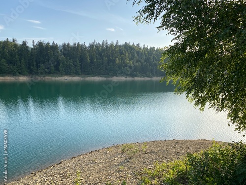 Artificial reservoir Lake Lokve or Artificial accumulation Lokvarsko Lake - Gorski kotar, Croatia (Lokvarsko jezero ili umjetno akumulacijsko Omladinsko jezero, Lokve - Gorski kotar, Hrvatska) photo