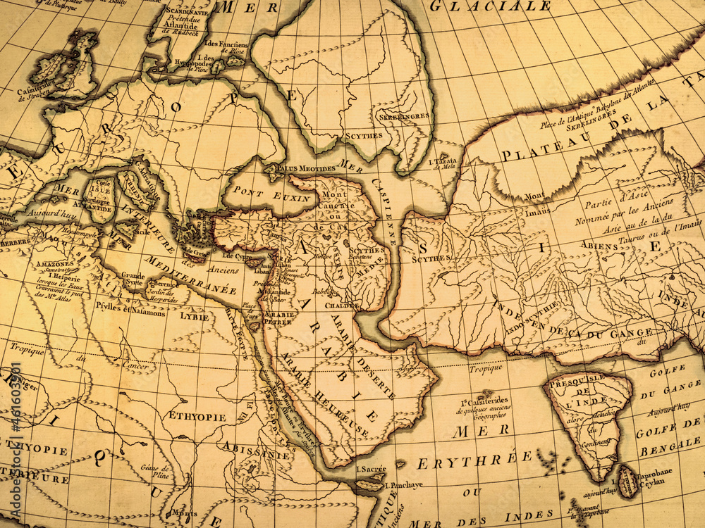 アンティークの古地図　中東地域