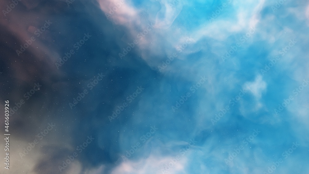 Space background with nebula and stars 3d illustration