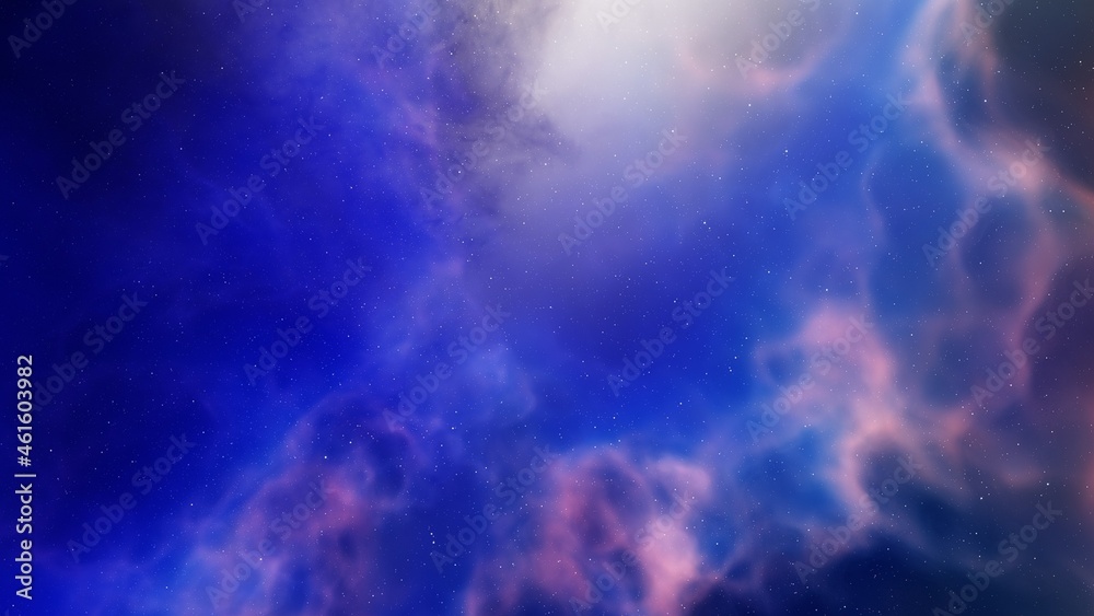 Space background with nebula and stars 3d illustration