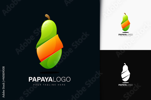 Papaya logo design with gradient