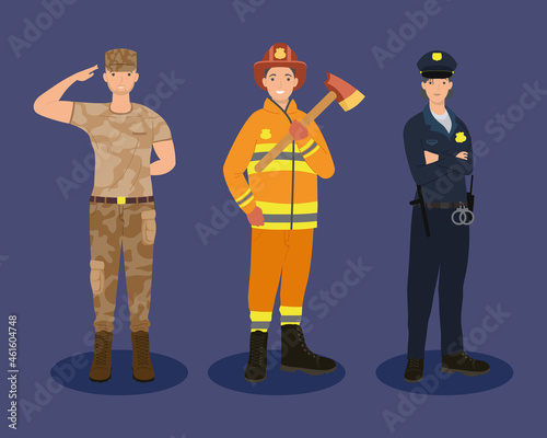 three professionals workers