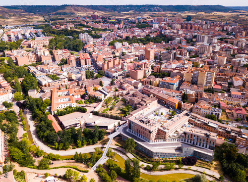 Foto Panoramic view from the drone on the city Guadalajara. Spain