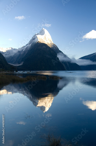 Canvas Print Mitre Peak Milford New Zealand