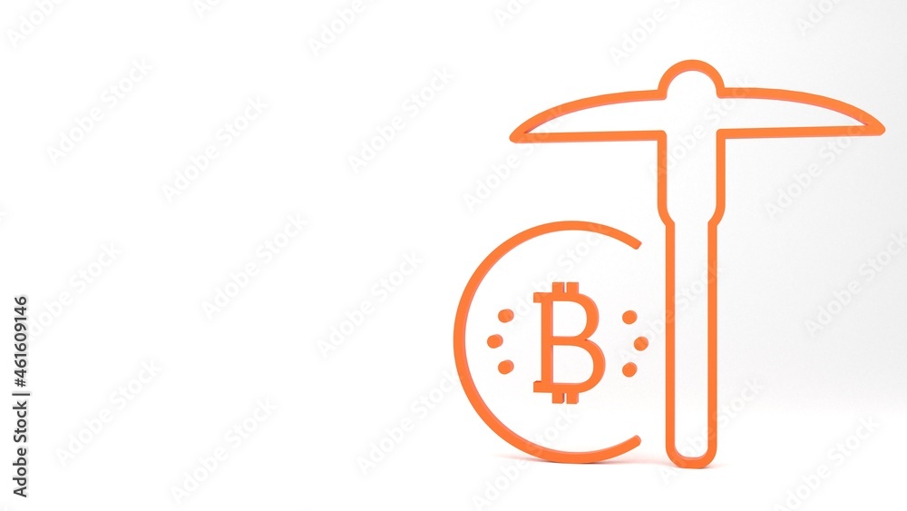 Cryptocurrency. Bitcoin icon.3d render illustration. Cryptocurrency. Bitcoin icon.3d render illustration.