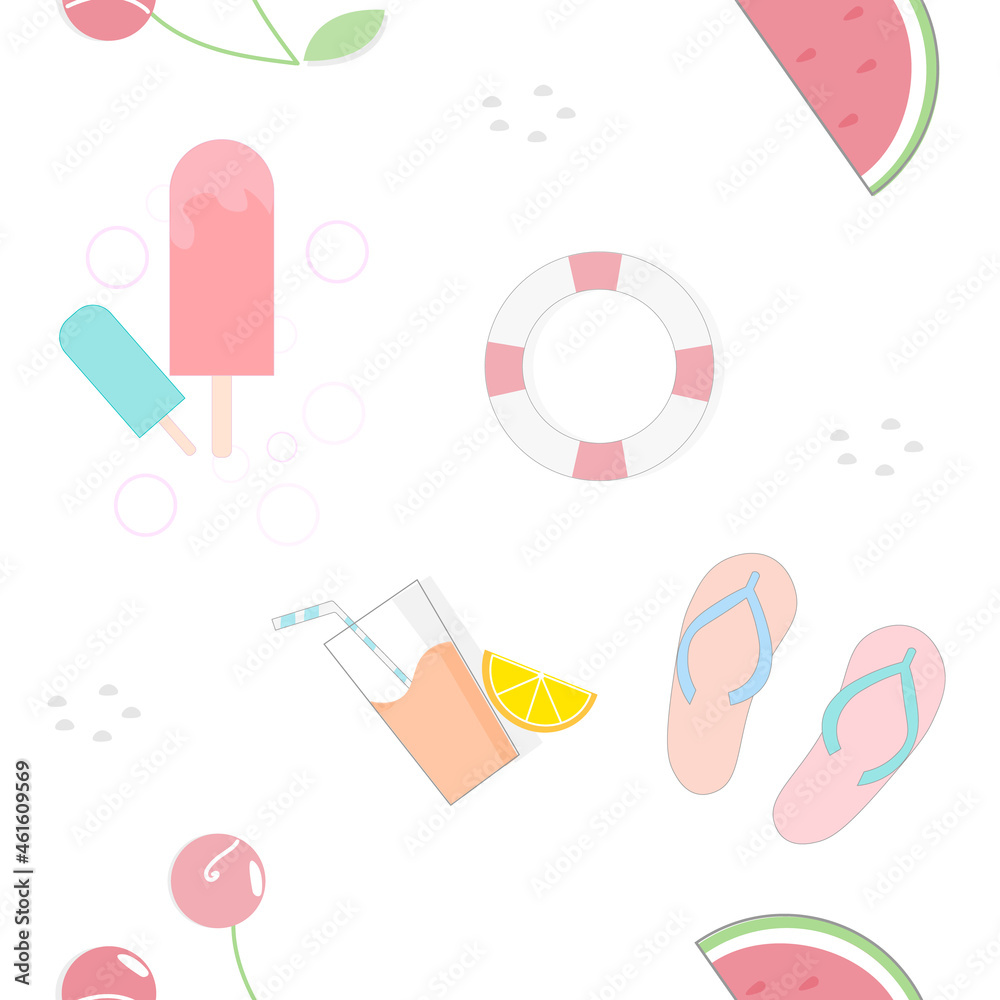 Pastel summer seamless pattern.Vector illustration Pastel summer seamless pattern.Vector illustration