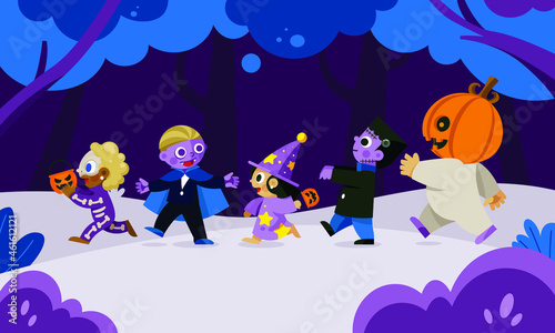 Halloween Costume Party with Friends in the jungle