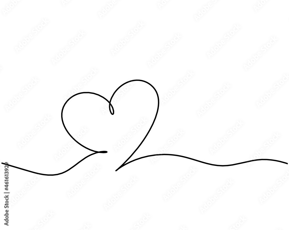 Abstract hearts as continuous line drawing on white as background. Vector Abstract hearts as continuous line drawing on white as background. Vector