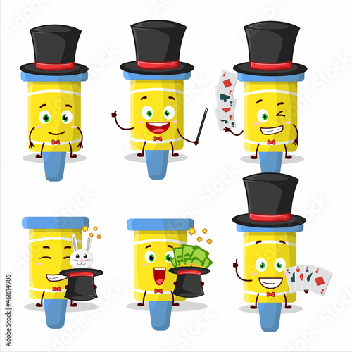 A fireworks shells Magician cartoon character perform on a stage