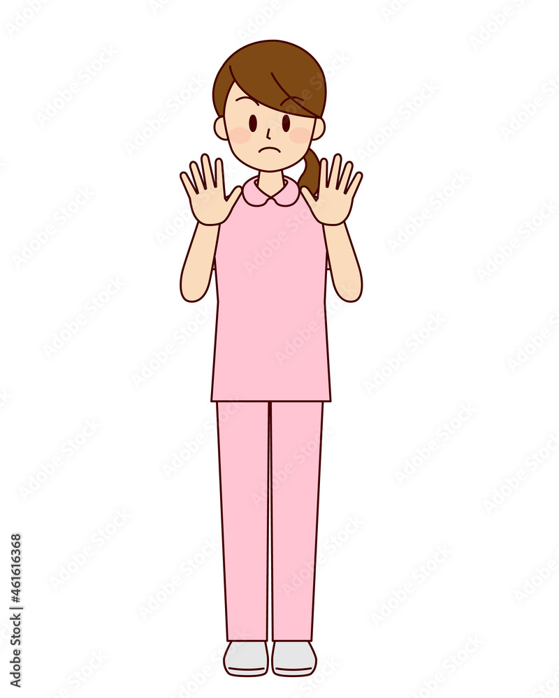 静止する女性看護師 静止する女性看護師