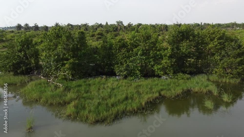 Aerial move over river at wetland at Byram, Pulau Pinang. photo