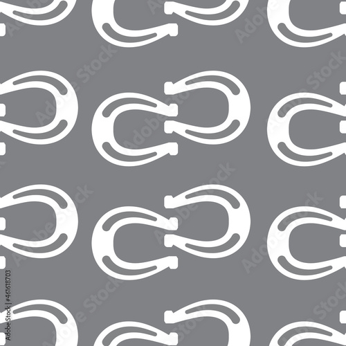 Rustic seamless pattren horseshoes with gray background