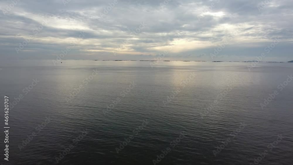 Move toward sea in cloudy day evening Move toward sea in cloudy day evening