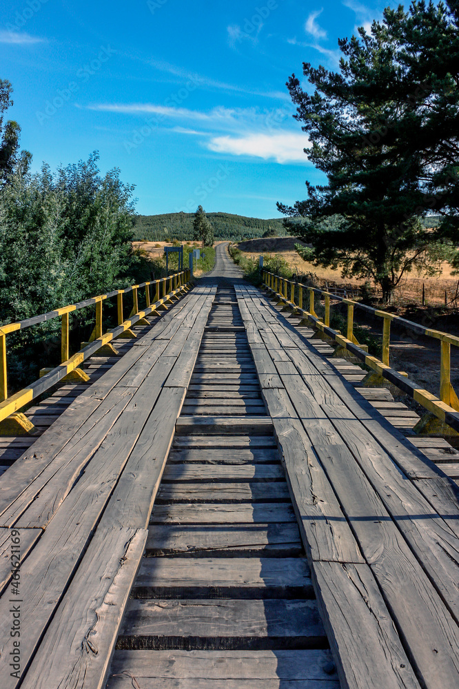 Wooden bridge on the south of Chile