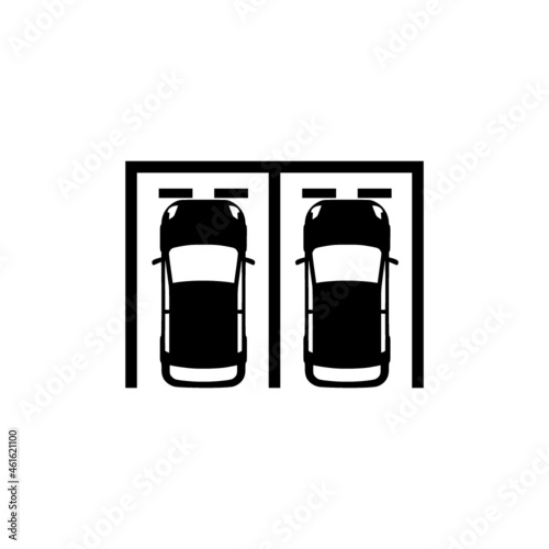 Parking lot with cars icon isolated on white background