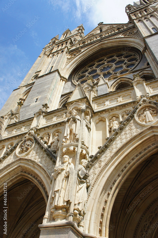 English Cathedral Front View Looking Up