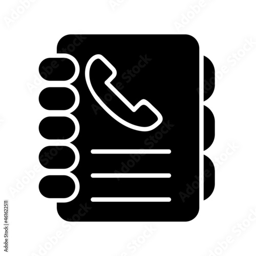 Phonebook Glyph Vector Icon Design