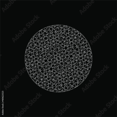 Abstract Line Motifs Pattern Circle-Shape. Ornamental Decoration for Interior, Exterior, Carpet, Textile, Garment, Cloth, Silk, Tile, Plastic, Paper, Wrapping, Wallpaper, Pillow, Sofa, Background, Ect