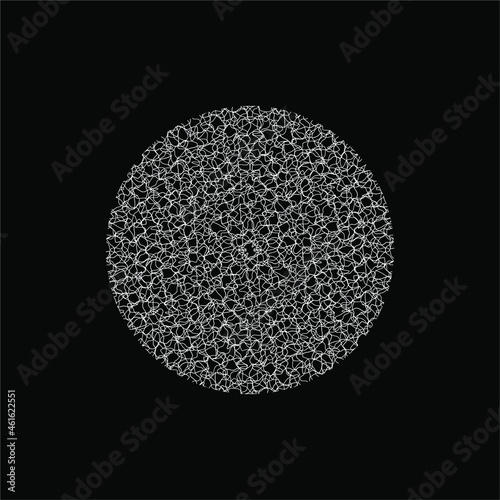 Abstract Line Motifs Pattern Circle-Shape. Ornamental Decoration for Interior, Exterior, Carpet, Textile, Garment, Cloth, Silk, Tile, Plastic, Paper, Wrapping, Wallpaper, Pillow, Sofa, Background, Ect