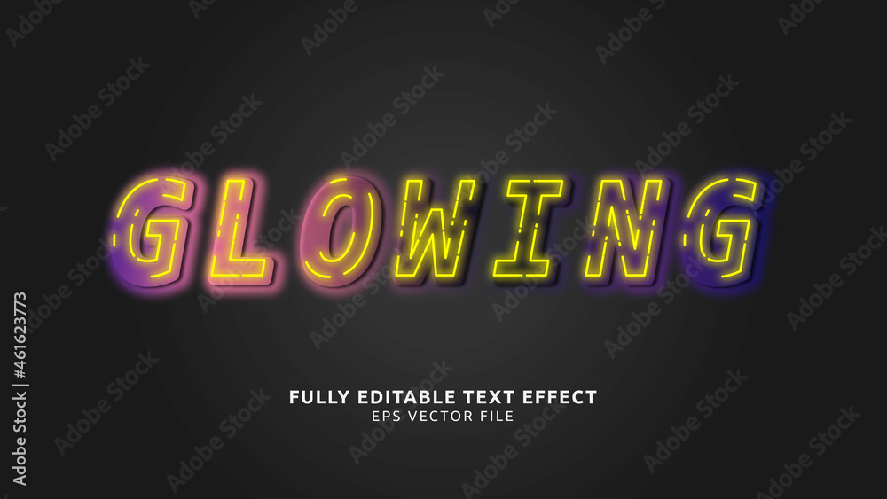 Glowing Neon Editable Text Effect Glowing Neon Editable Text Effect