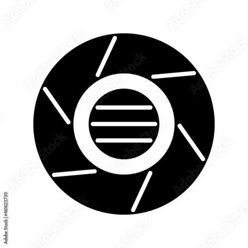 Camera Lens Glyph Vector Icon Design