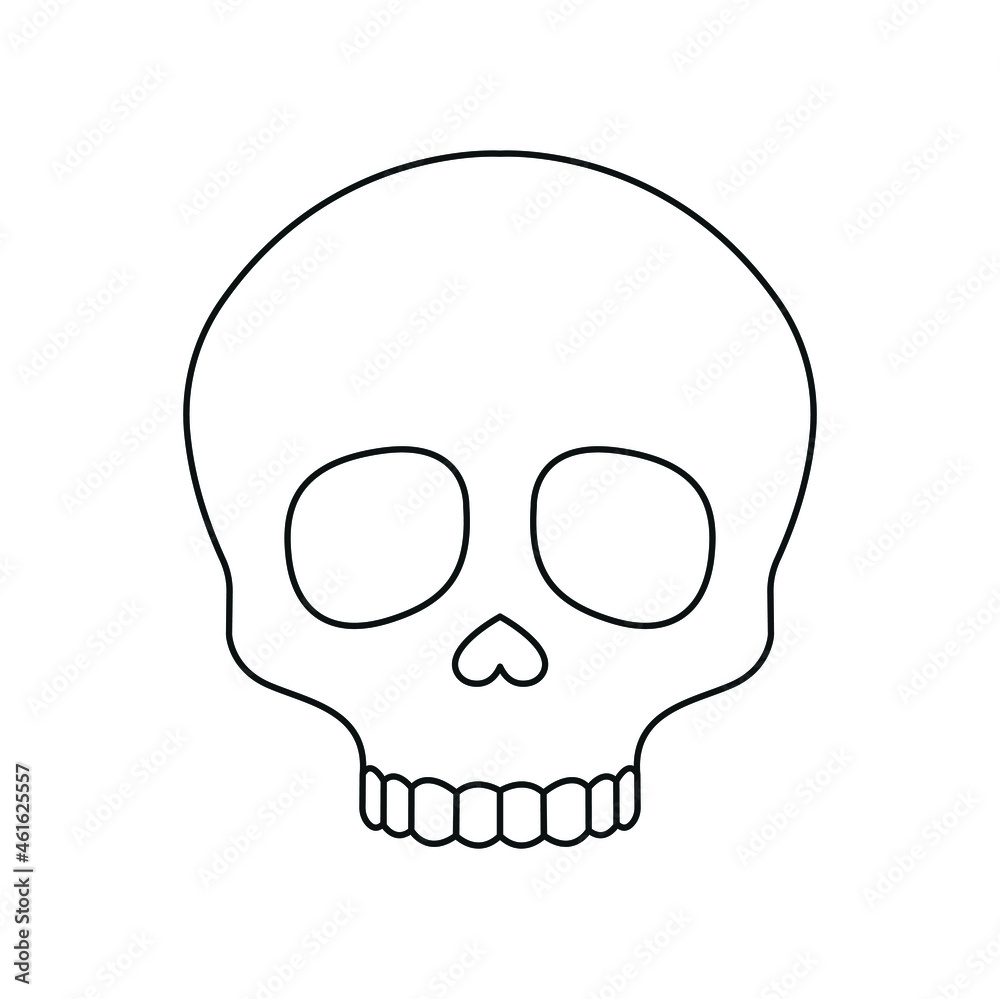 Skull line icon symbol vector
