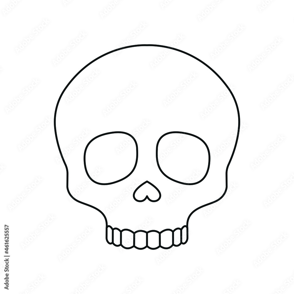 Skull line icon symbol vector Skull line icon symbol vector