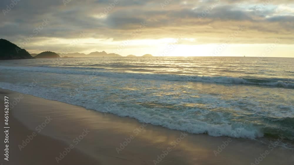 Aerial view of Copacabana beach in Rio de Janeiro at sunrise. Brazil Aerial view of Copacabana beach in Rio de Janeiro at sunrise. Brazil