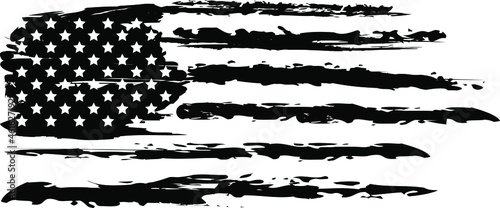 Vector Of The Distressed American Flag	
