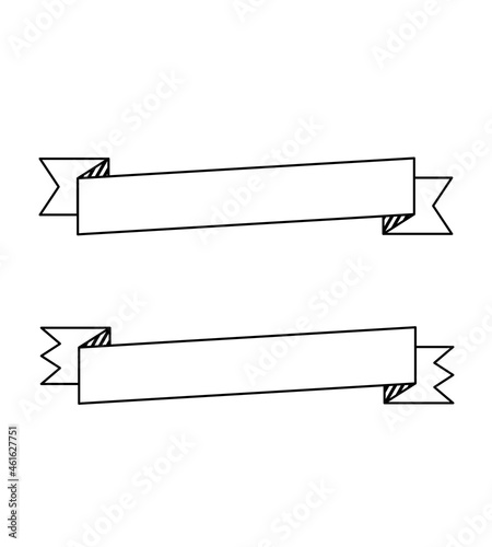 Outline simple ribbon title background.