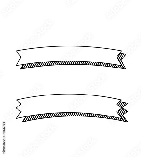 Outline simple ribbon title background.