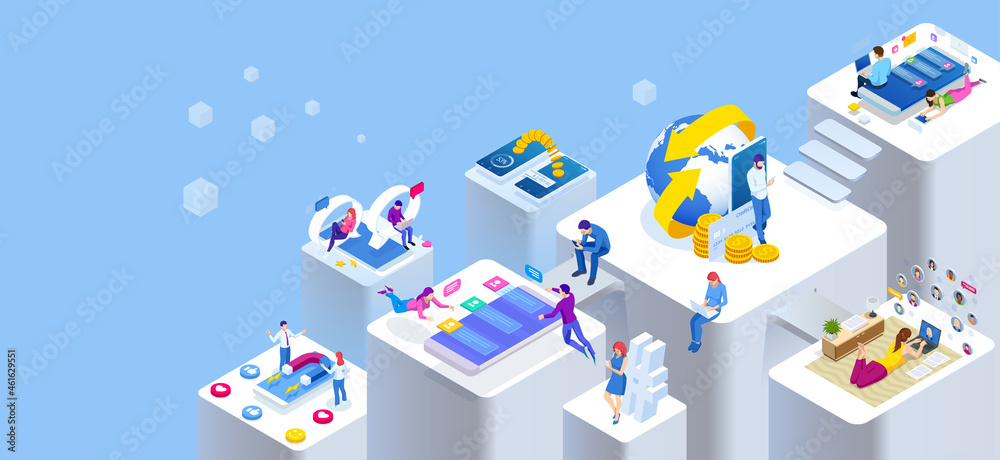 Isometric Social Network. Online Messaging Service. Online World. Internet Communication. Isometric Social Network. Online Messaging Service. Online World. Internet Communication.
